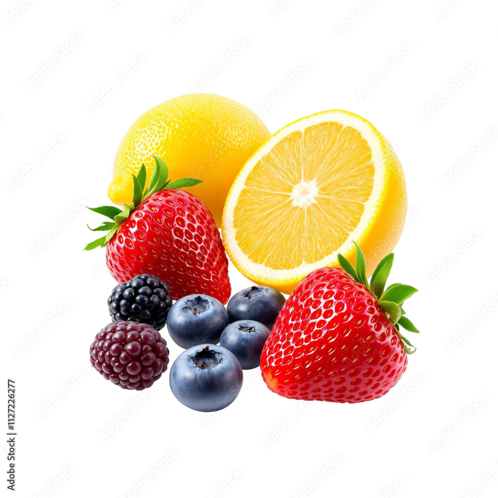 fruits isolated on white background fruits isolated on white background
