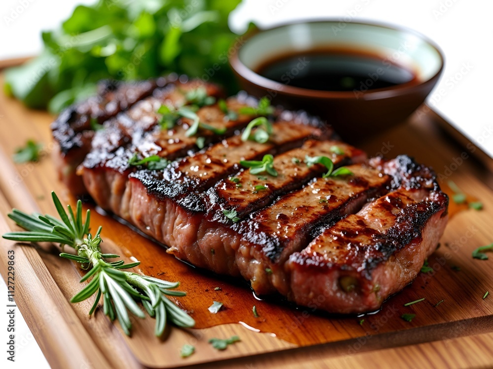 Juicy grilled steak with vegetables Juicy grilled steak with vegetables