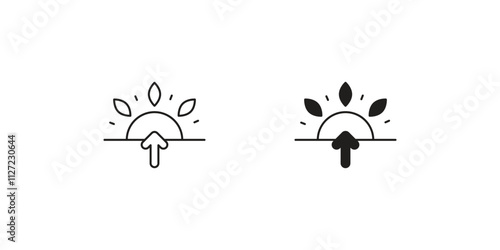 sun rise set icon with white background vector stock illustration