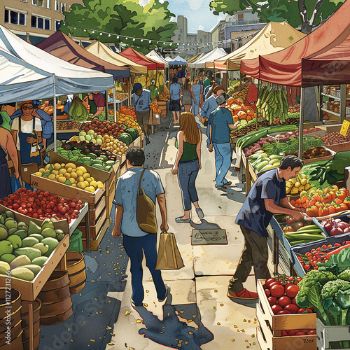 Vibrant farmer market