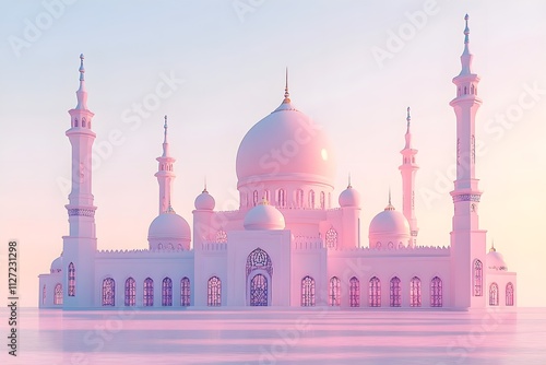 Wallpaper Mural mosque, illustration, architecture, religion, design, minaret, landmark, building, travel, heritage, india, spirituality, dome, sky, vector, asia, culture, historical building, crescent moon, artwork, Torontodigital.ca