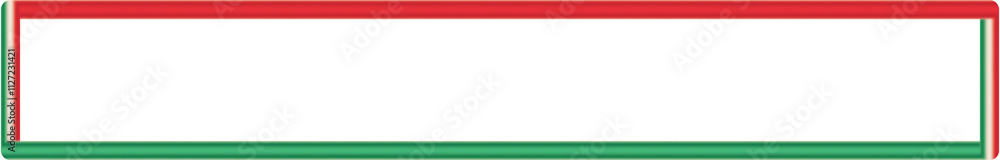 Decoration 3D Candy Cane Bold Style Long Rectangle Frame Border Line Art Design in Red, Green, White Tricolor