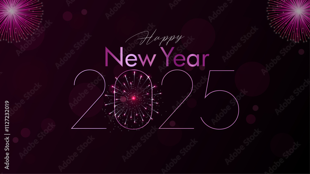 Fototapeta premium Happy New Year - 2025 New Year Design - New Year Modern Design