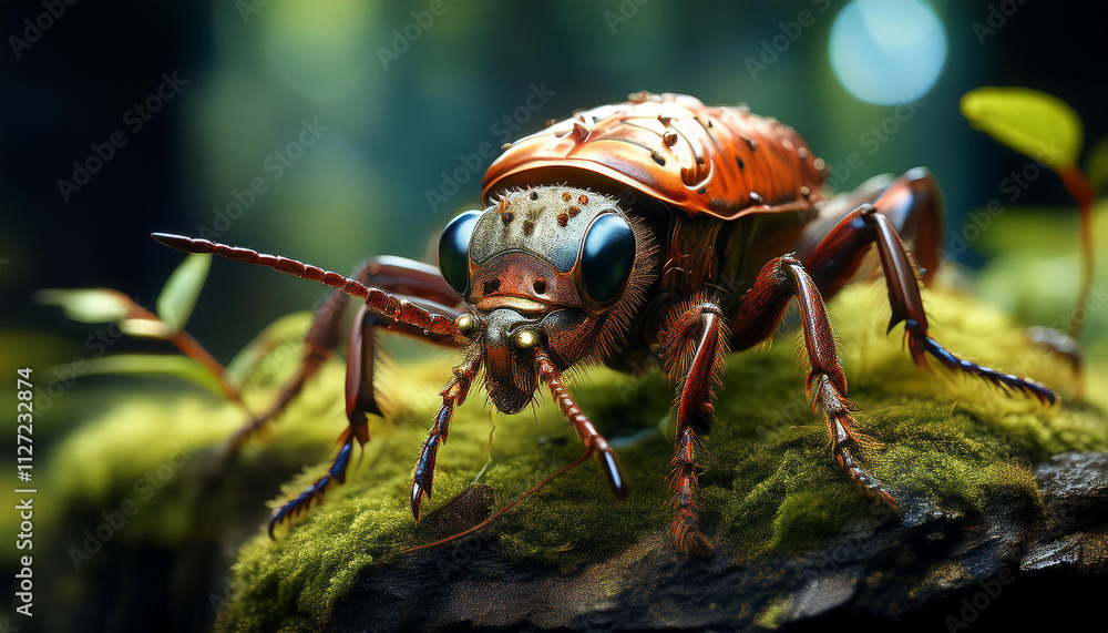 close up photo of insects on mossy wood close up photo of insects on mossy wood