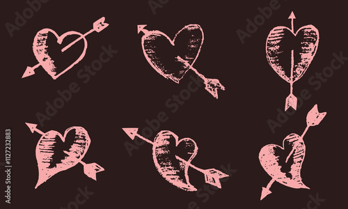 Love symbol with arrow in hand drawing