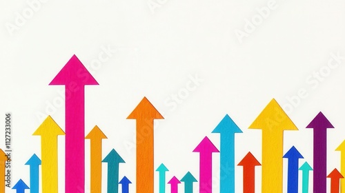 Vibrant arrows in various colors pointing upwards, symbolizing growth, progress, and positive direction.