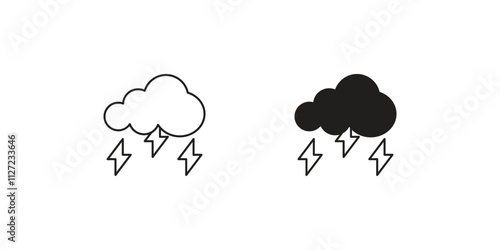 strom set icon with white background vector stock illustration