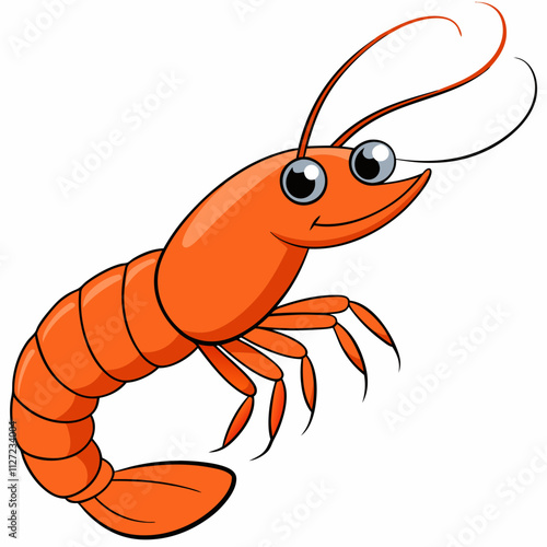 shrimp cartoon isolated on white