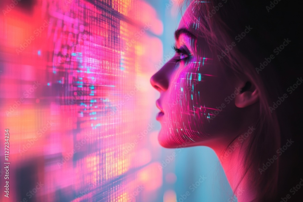 Futuristic Holographic Display with Soft Light Animation Futuristic Holographic Display with Soft Light Animation