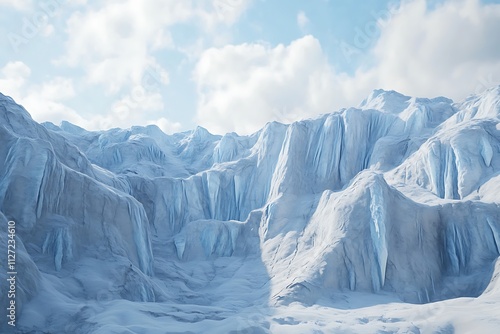 Wallpaper Mural A serene icy landscape with glaciers and soft clouds under a blue sky. Torontodigital.ca