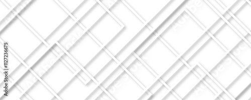 Abstract white and grey geometric overlapping square pattern. Abstract background with Stripes seamless pattern vector design. Abstract modern business technology and communication concept. 