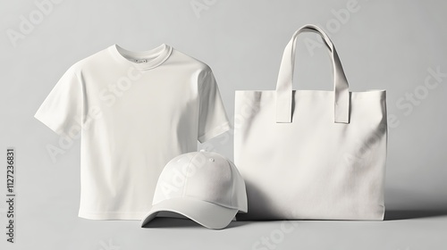 Wallpaper Mural White Apparel Mockup Featuring Tshirt Tote Bag And Cap Torontodigital.ca