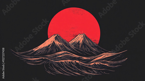 レッドオレンジシーン：グラフィックデザインの魅力を彩る赤とオレンジのグラフィクス generative ai