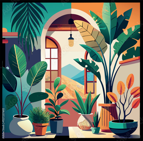 flowers in the window