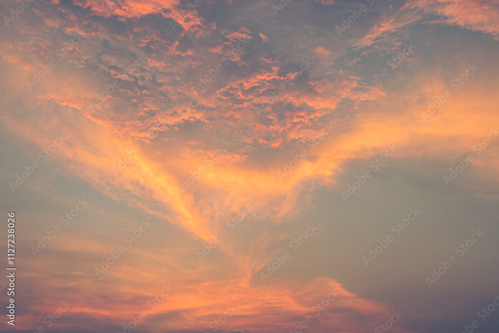 Fototapeta premium Sunset with dramatic sky background.