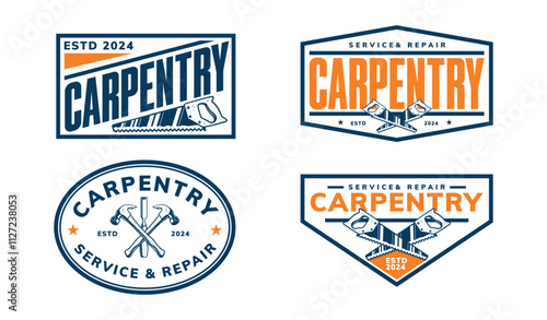 carpentry logo badge design