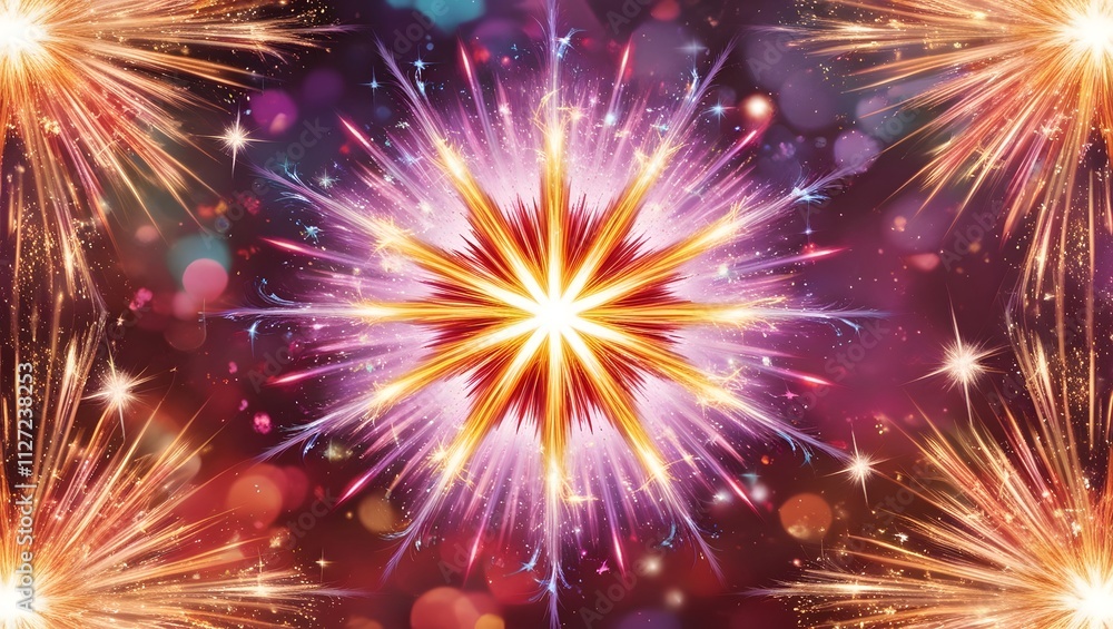 Obraz premium Fireworks Element. Sparkles Star. Radiance flash rays
