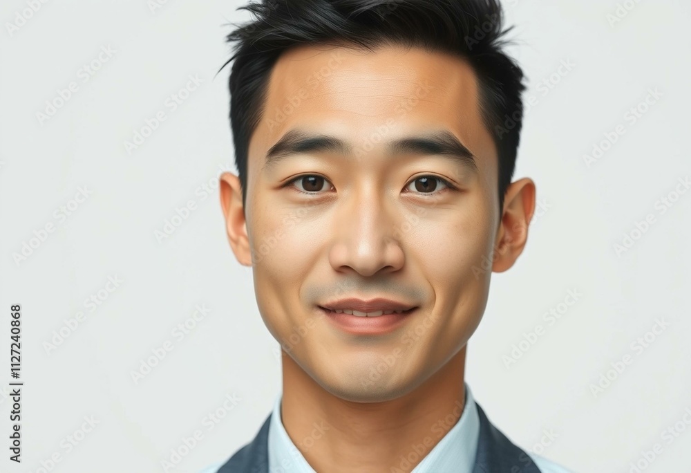 Half-length portrait of a calm Asian male Half-length portrait of a calm Asian male