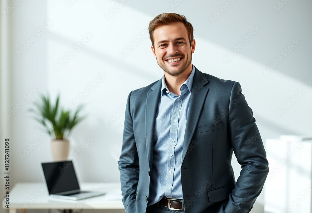 Portrait of a male salesman in a modern office Portrait of a male salesman in a modern office