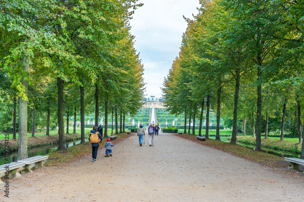 Potsdam, Germany - October 8 2024: The Sanssouci Park in Potsdam Potsdam, Germany - October 8 2024: The Sanssouci Park in Potsdam