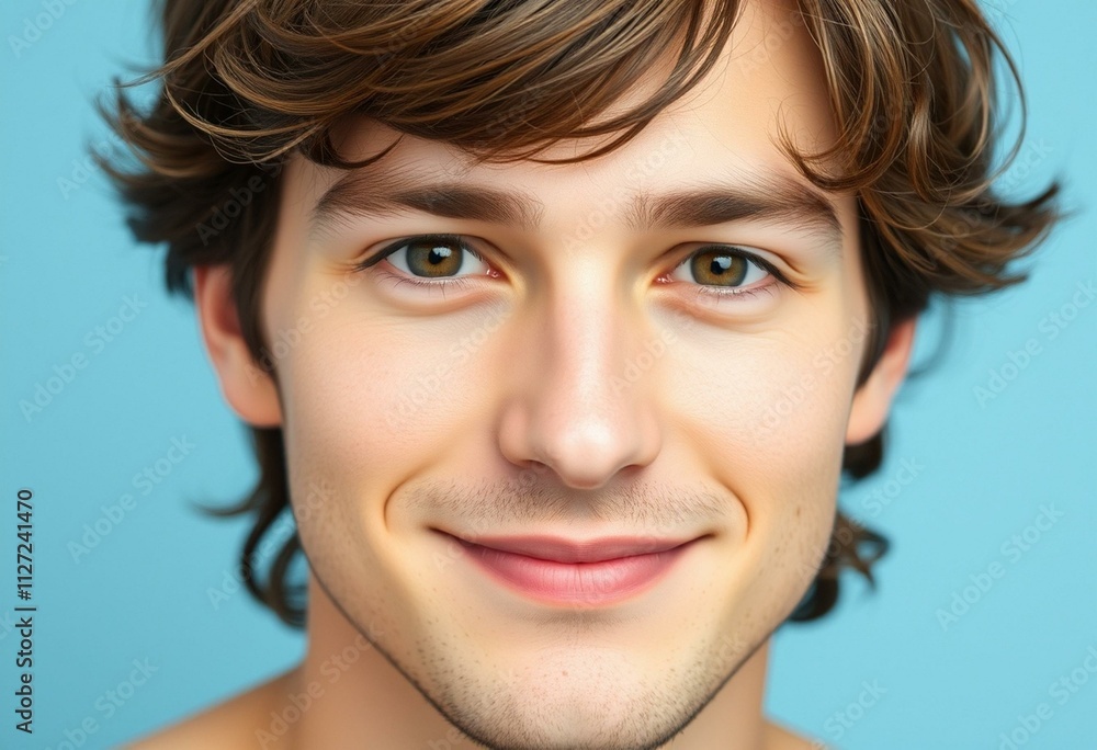 Fototapeta premium A half-length portrait of a calm and neutral young male model