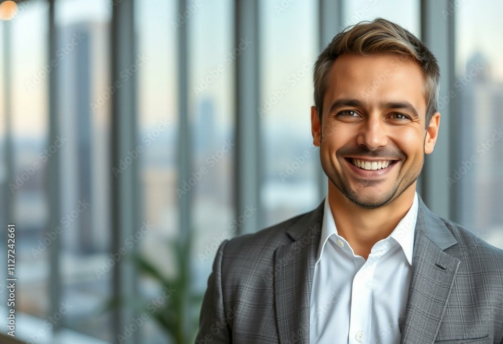 Portrait of a salesman in a modern office setting Portrait of a salesman in a modern office setting