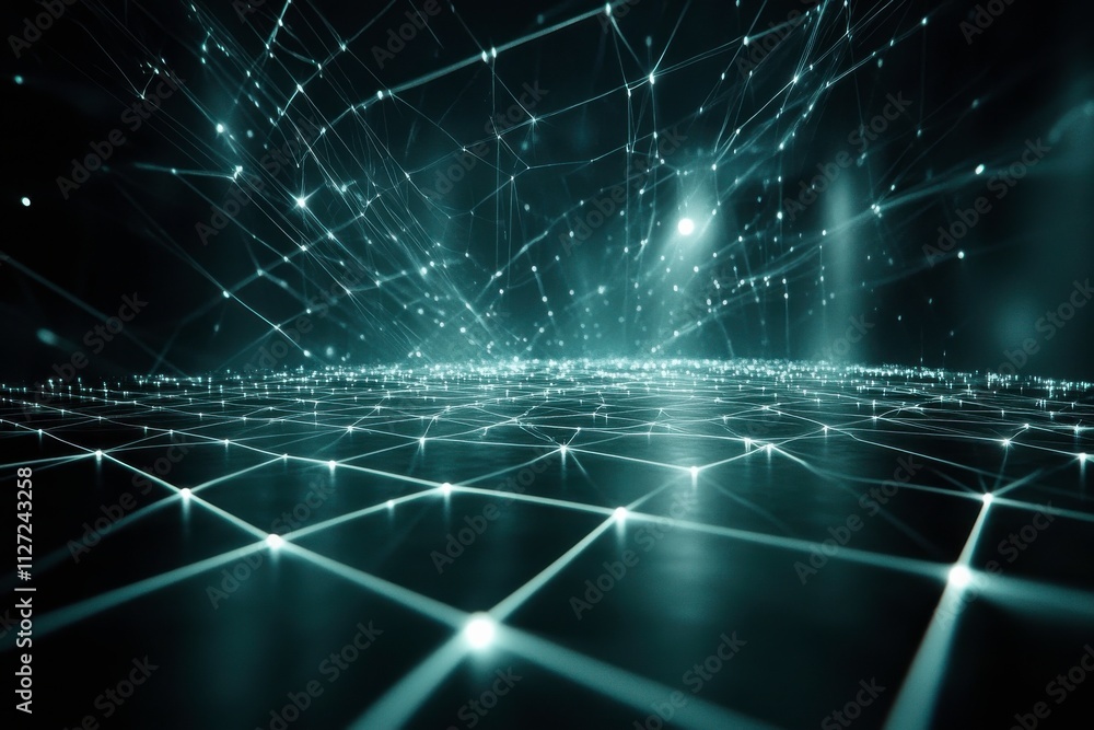 Abstract Grid with Ambient Light and Dark Background Abstract Grid with Ambient Light and Dark Background