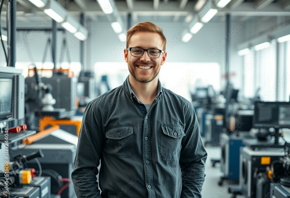 Engineer in modern office setting Engineer in modern office setting