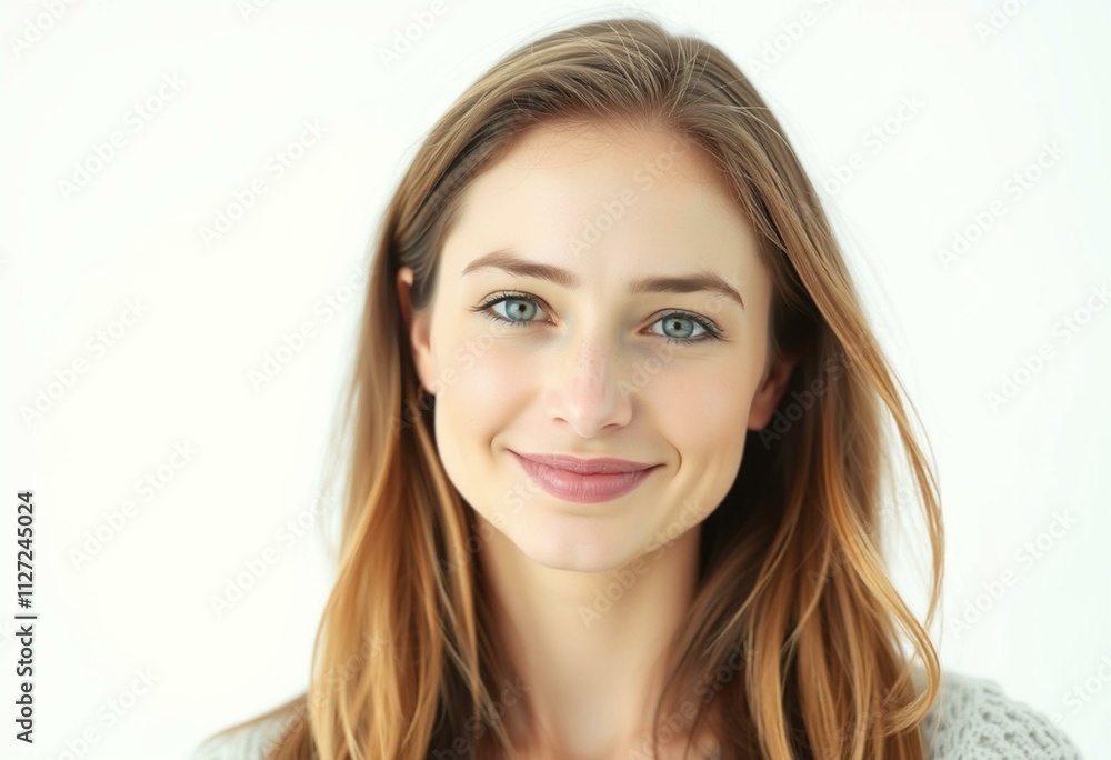 Half-length portrait of a calm and serene female Half-length portrait of a calm and serene female