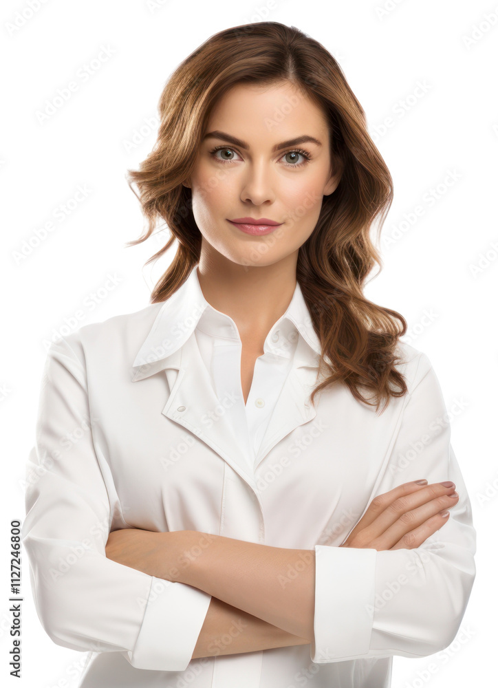 PNG Young british female scientist portrait standing sleeve. PNG Young british female scientist portrait standing sleeve.