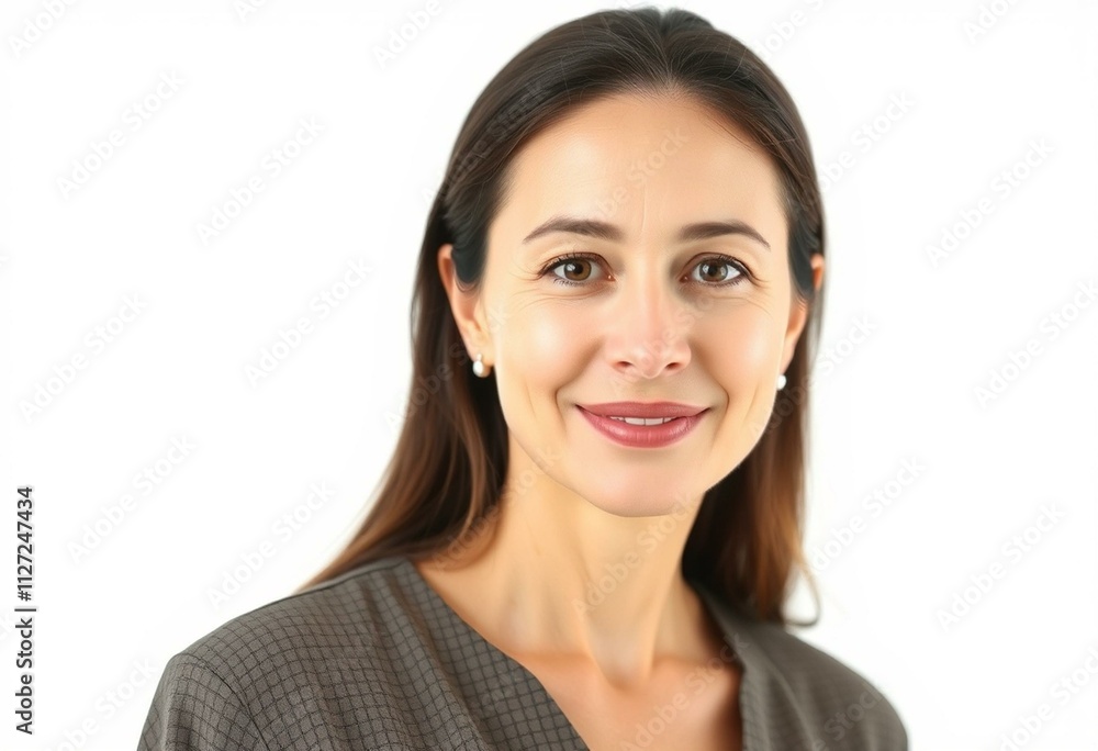 Half-length portrait of a calm and serene female Half-length portrait of a calm and serene female