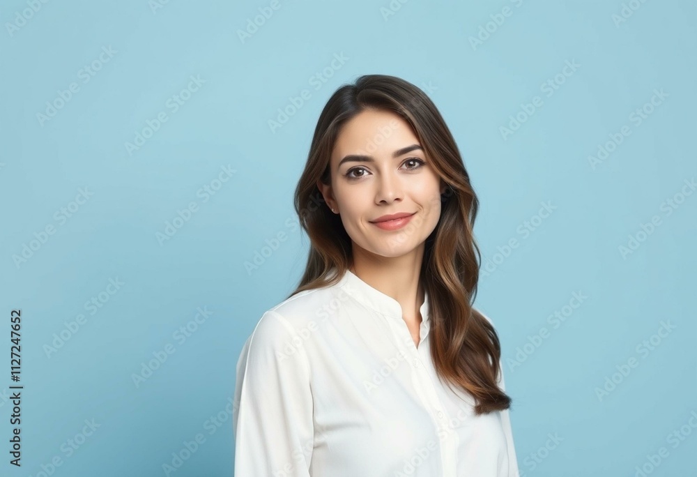 Serene half-length portrait of a 30-year-old female Serene half-length portrait of a 30-year-old female
