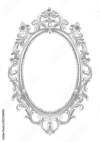 antique silver frame illustration