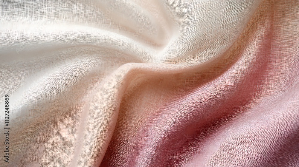 Draped ombre fabric showing textured weave Draped ombre fabric showing textured weave