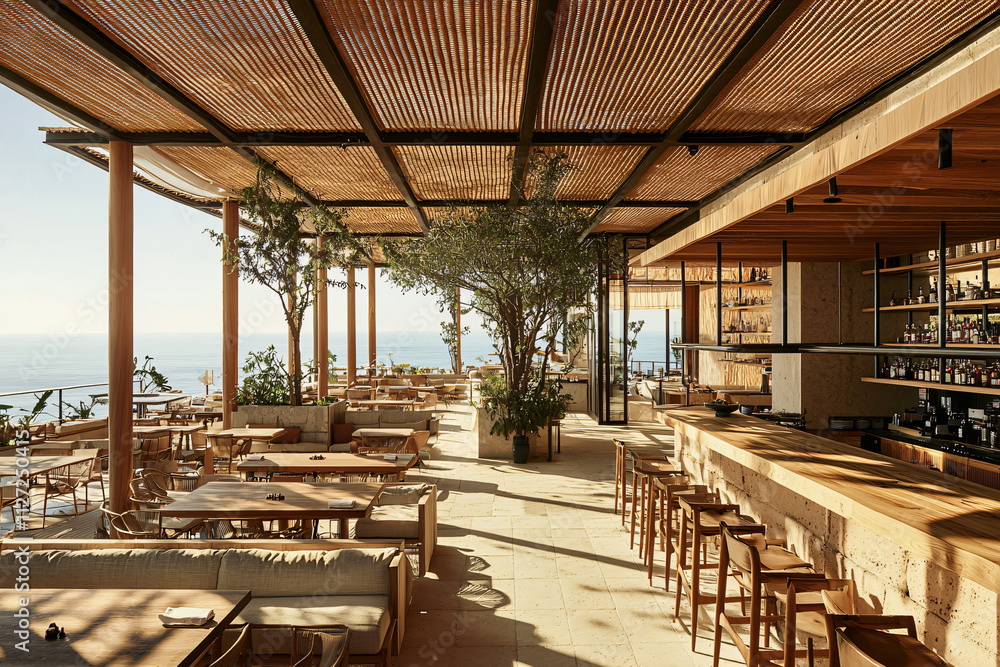 Fototapeta premium luxurious cruise ship deck, expansive ocean horizon