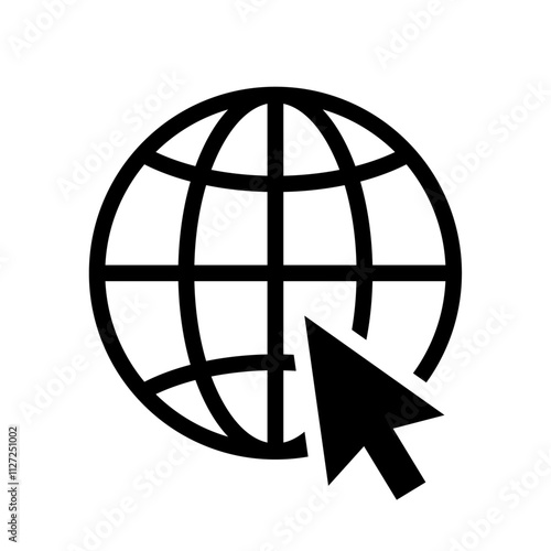 Go to web icon. Globe with cursor icon
