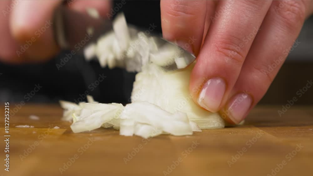 cutting onions with a knife cutting onions with a knife