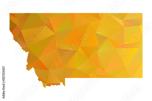 Map of Montana - Gold Geometric Rumpled Triangular , Polygonal Design For Your. Vector illustration eps 10.	
