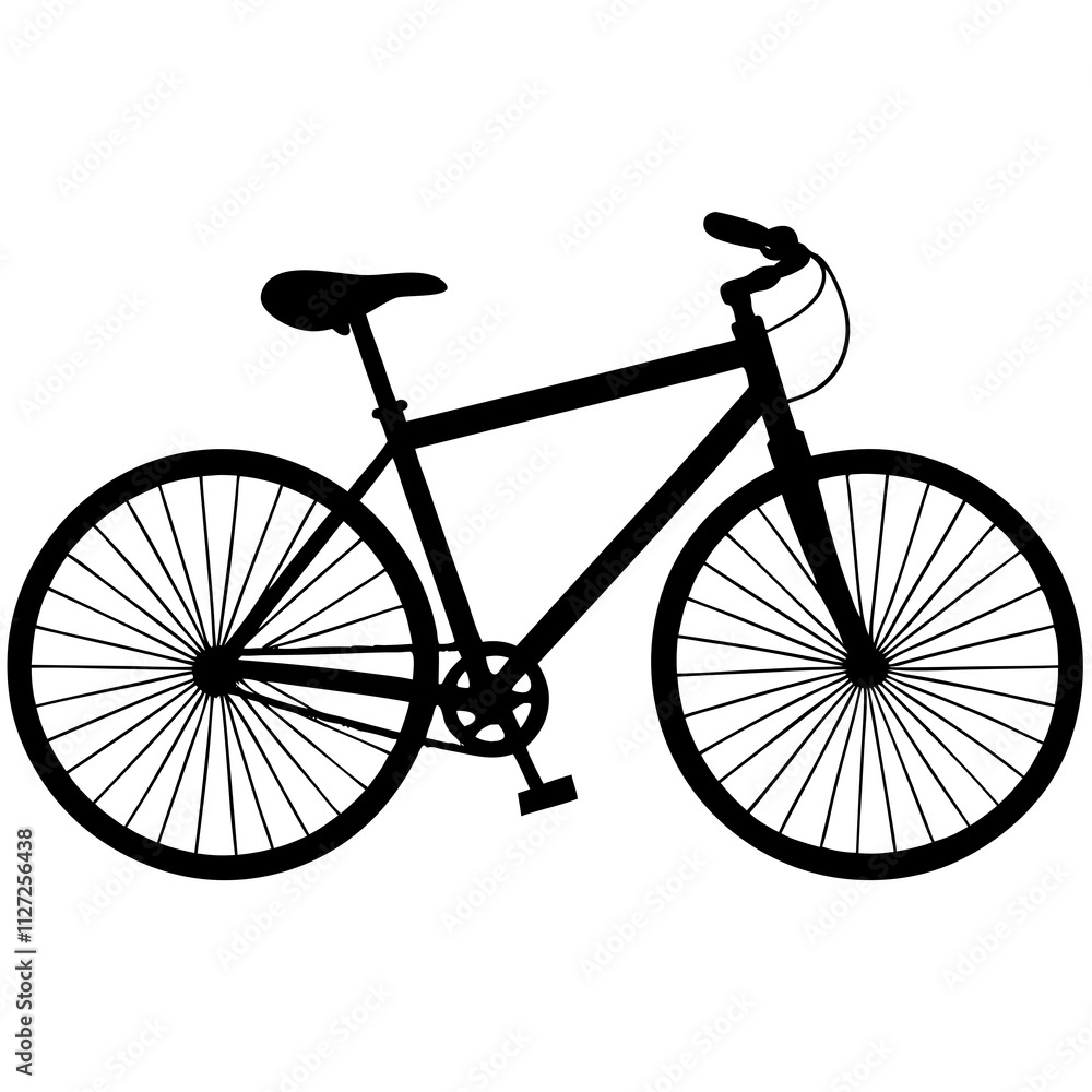 Obraz premium Black bicycle shape icon. A simple bicycle art front view. Bicycle silhouette art & illustration.