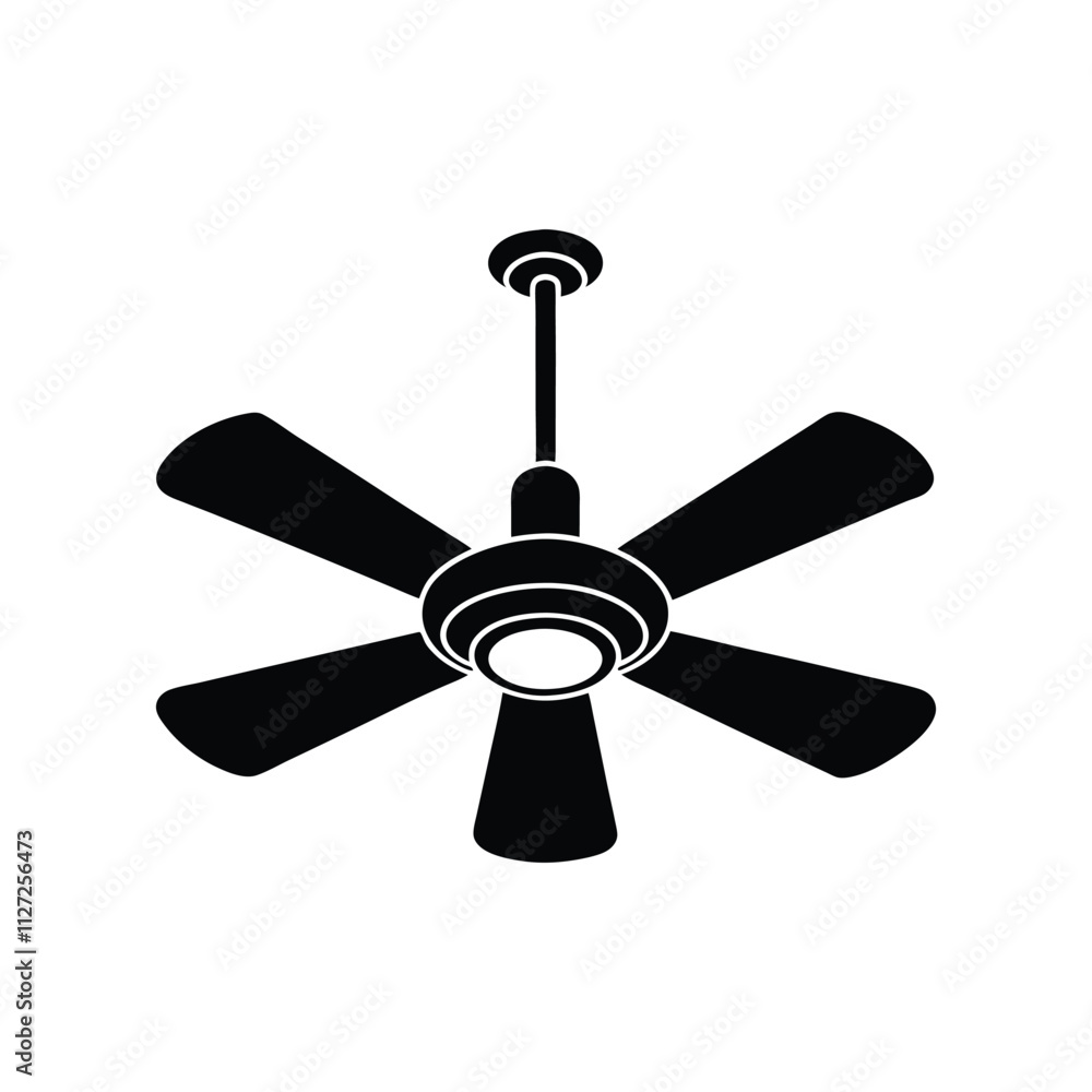 Modern Ceiling Fan Vector Illustration for Home Interior Cooling and Stylish Appliance Design Modern Ceiling Fan Vector Illustration for Home Interior Cooling and Stylish Appliance Design