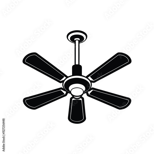 Modern Ceiling Fan Vector Illustration for Home Interior Cooling and Stylish Appliance Design photo