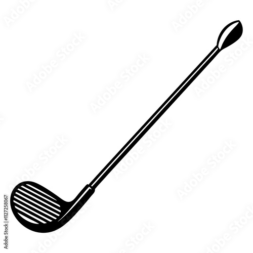 Black Golfer bat shape icons. Golf bat shapes art front view. Sports elements silhouette art & illustration.