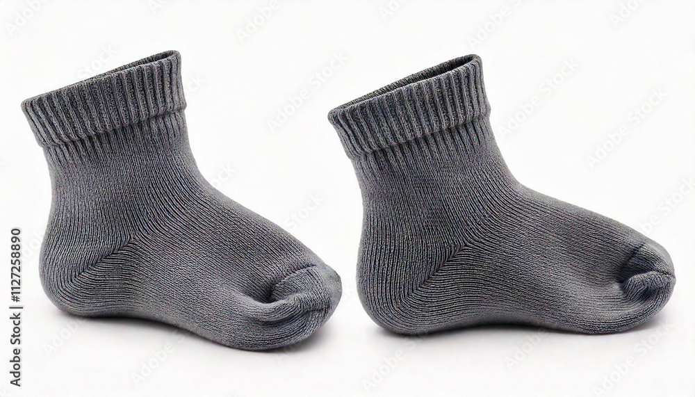 pair of grey socks in white background pair of grey socks in white background