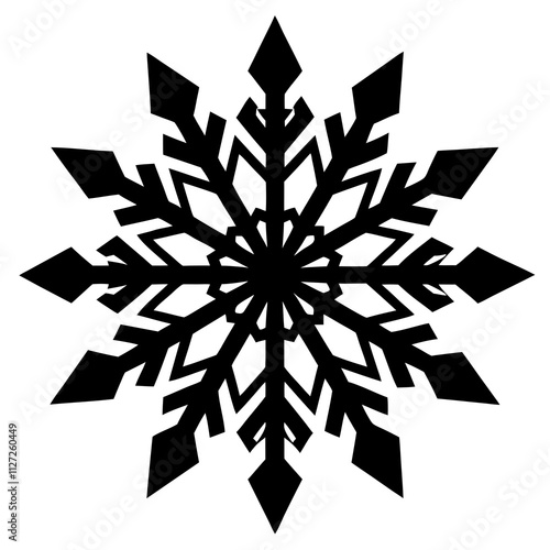 Wallpaper Mural Black Christmas snowflake shape icons. Snowflake shapes art front view. Holiday elements silhouette art & illustration. Torontodigital.ca