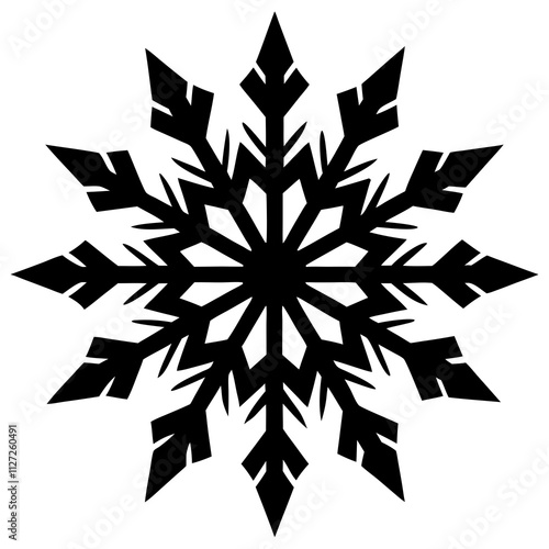 Wallpaper Mural Black Christmas snowflake shape icons. Snowflake shapes art front view. Holiday elements silhouette art & illustration. Torontodigital.ca