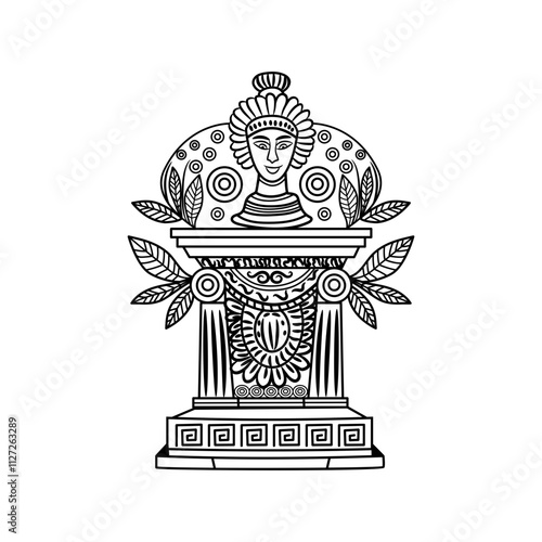 A glyph illustration of an antique sculpture