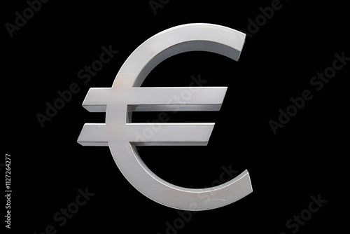 A large Euro sign isolated on a black background