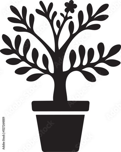 Plant Silhouette Vector Illustration Design Art