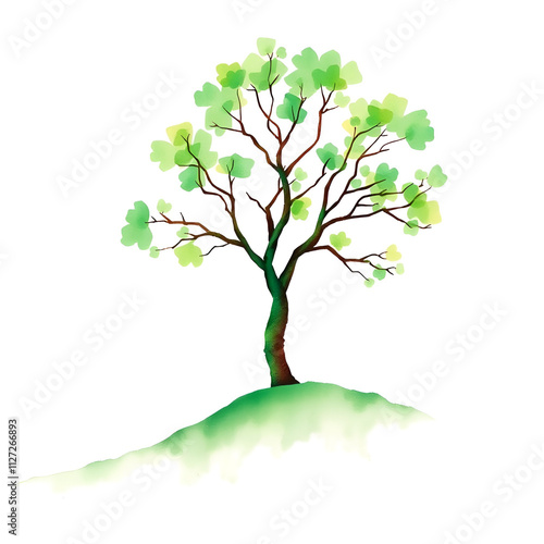 green tree isolated on white