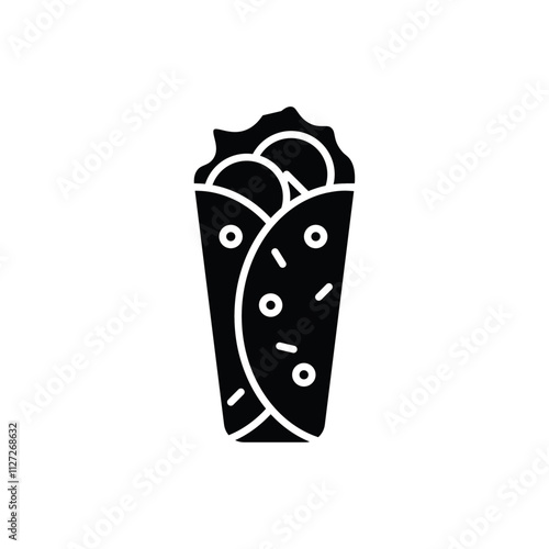 Burrito icon Vector flat thin line illustration